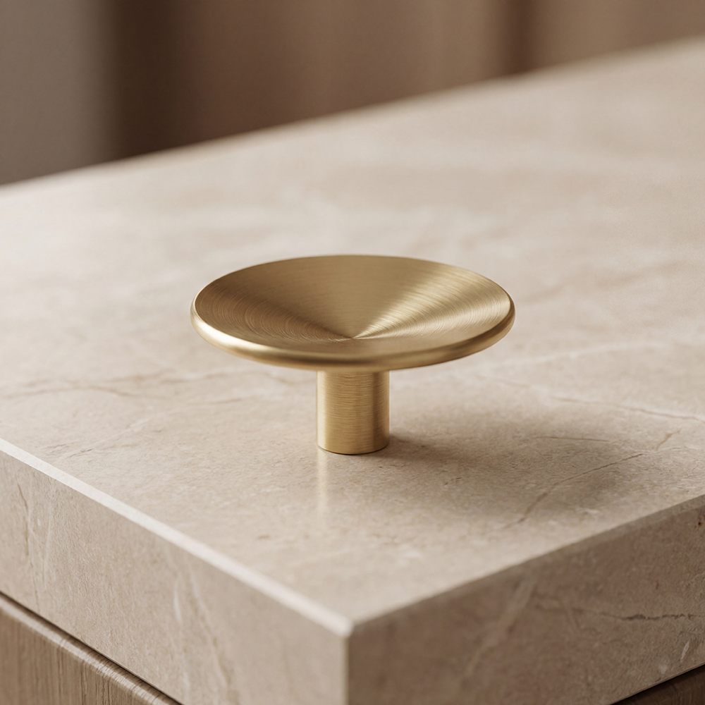 Dish Brass Mid-Century Modern Cabinet Knob