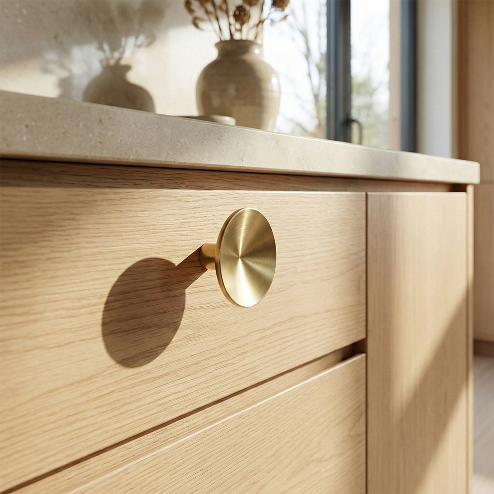 Dish Brass Mid-Century Modern Cabinet Knob