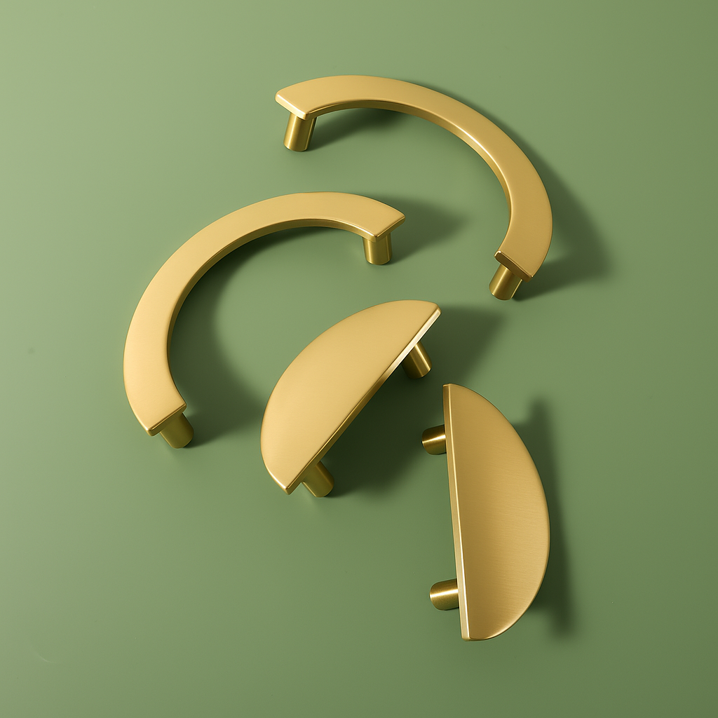 Brass Half Moon Semi Circle Cabinet Pulls (4 PULLS)