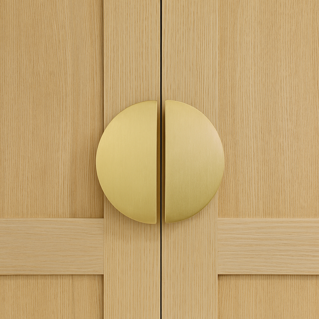Half Moon Brass Mid-Century Modern Cabinet Pull (2 Pulls)