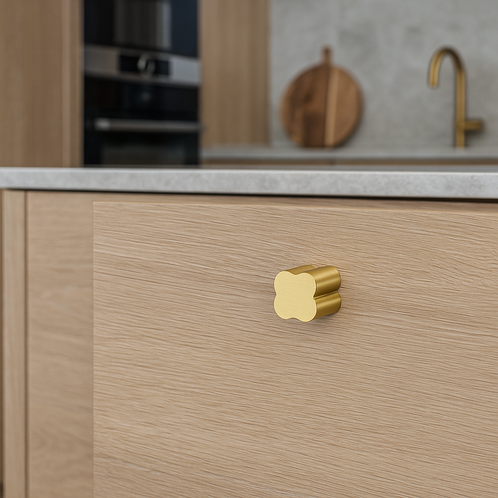 Clover Modern Brass Cabinet Knob