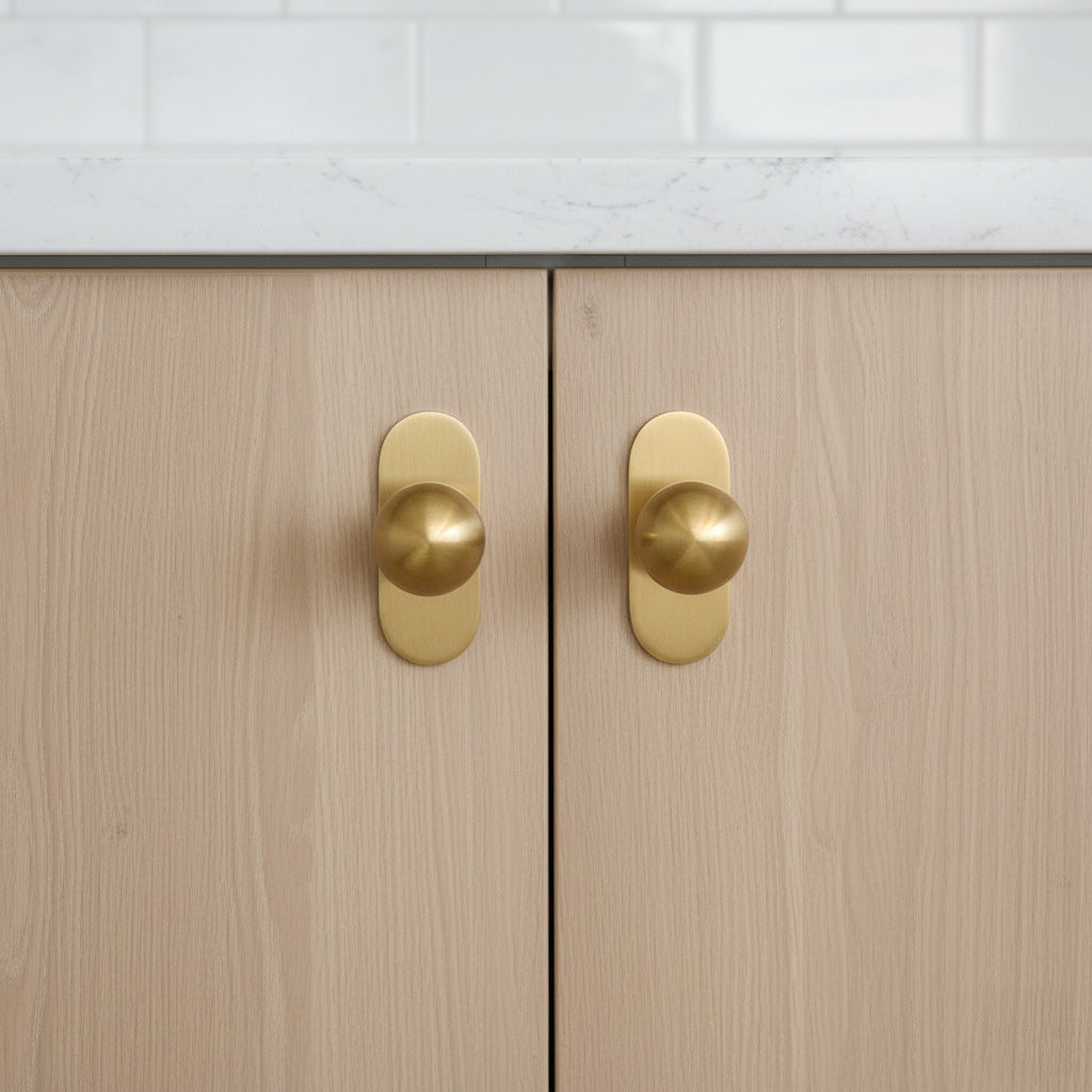Bradford Brass Ball Knob with 2.25" Backplate