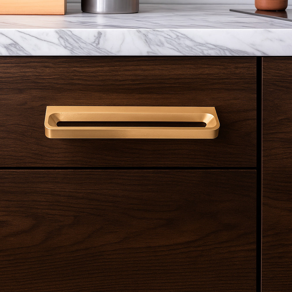 Pinch Pull - Solid Brass Mid-Century Modern Cabinet Pull