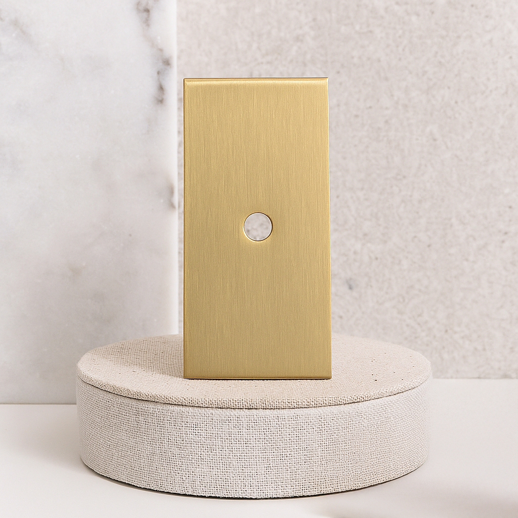 2.25" x 1" Brass Knob Backplate - Modern Rectangle