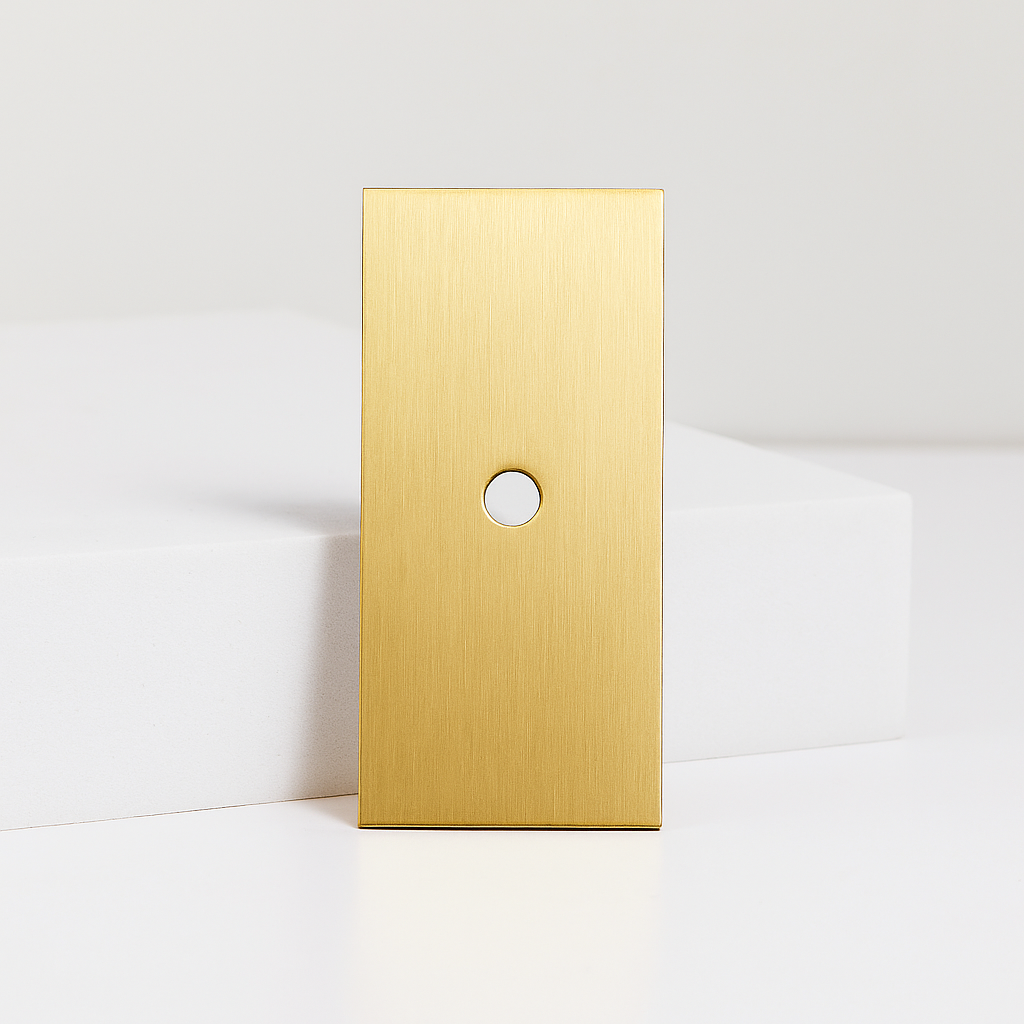 2.25" x 1" Brass Knob Backplate - Modern Rectangle