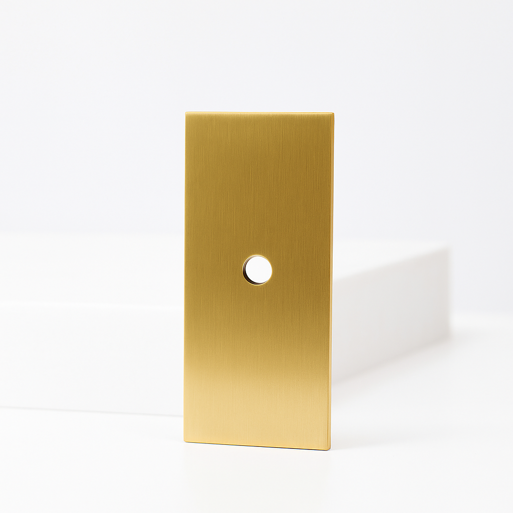 2.25" x 1" Brass Knob Backplate - Modern Rectangle