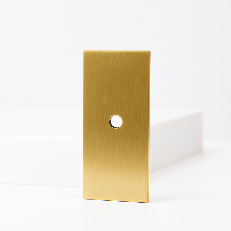 2.25" x 1" Brass Knob Backplate - Modern Rectangle