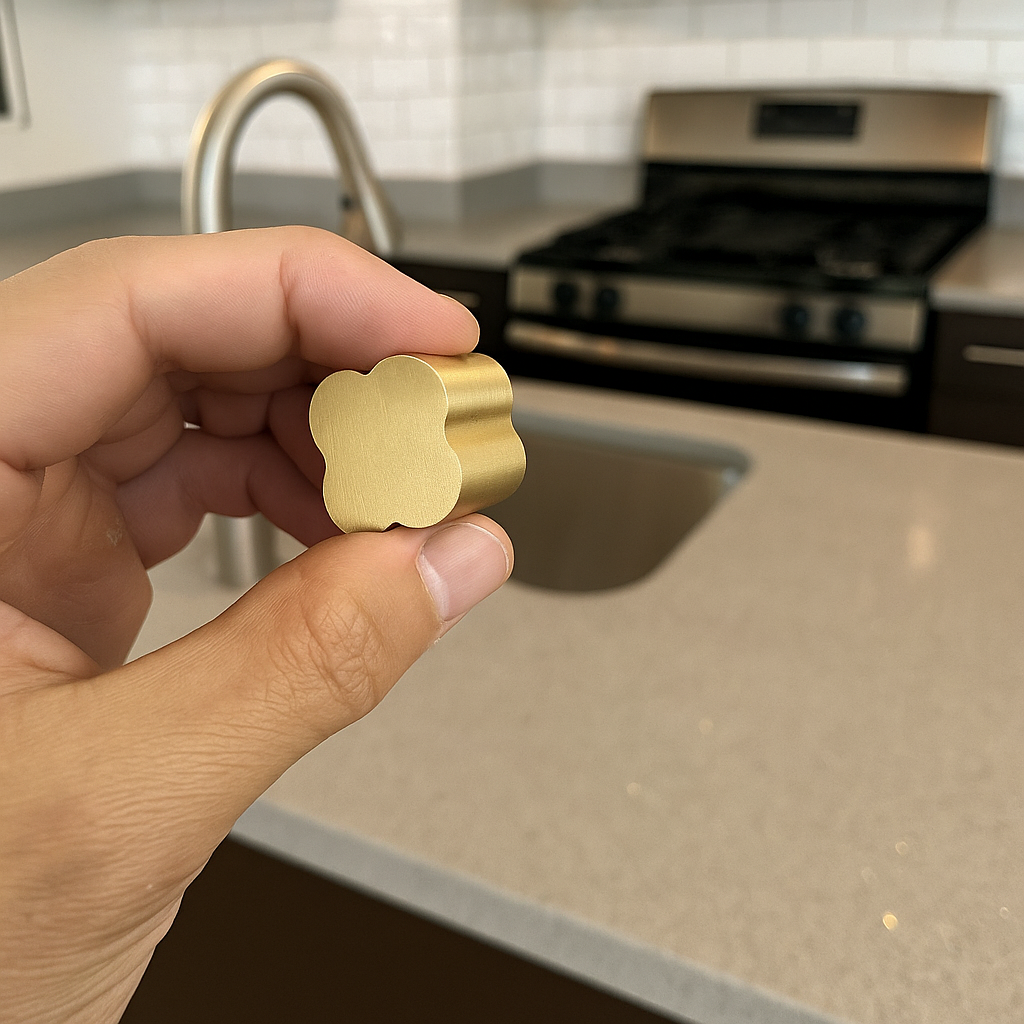 Clover Modern Brass Cabinet Knob
