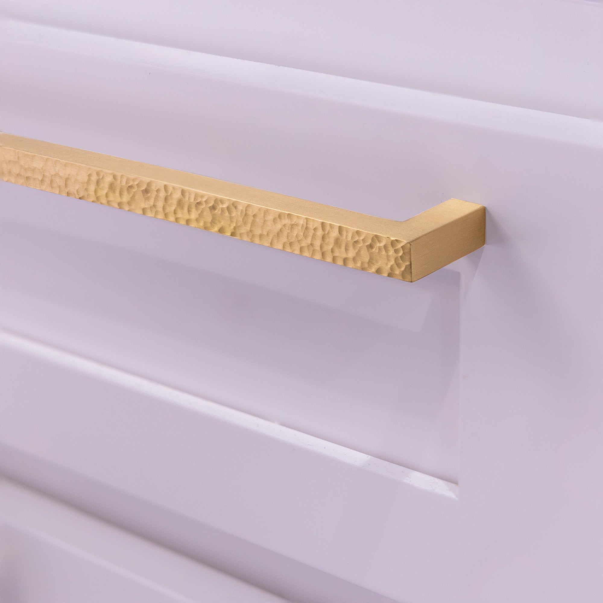 Hammered Brass Slim 18" Panel Appliance Bar Pull - Modern