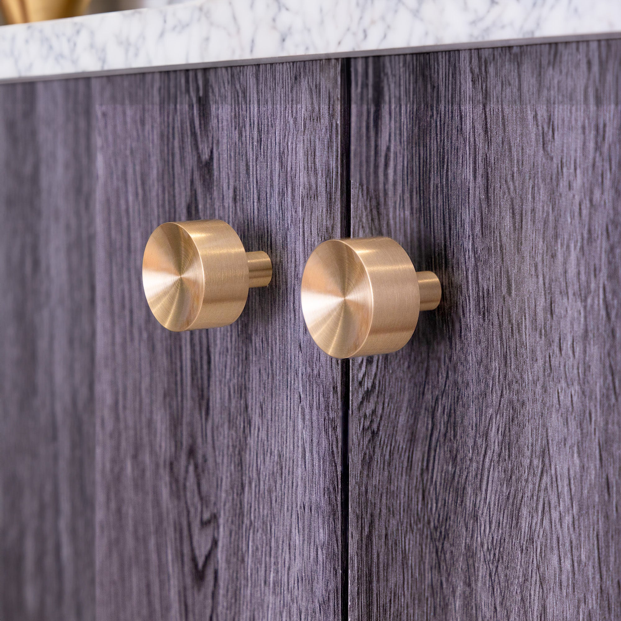 Solid Brass Concave Mid Century Modern Cabinet Knob