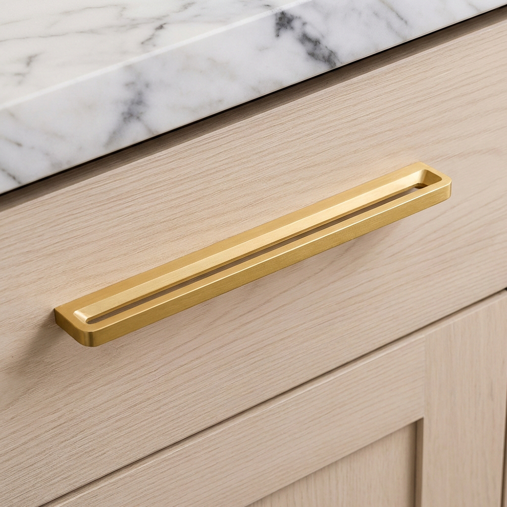 Pinch Pull - Solid Brass Mid-Century Modern Cabinet Pull