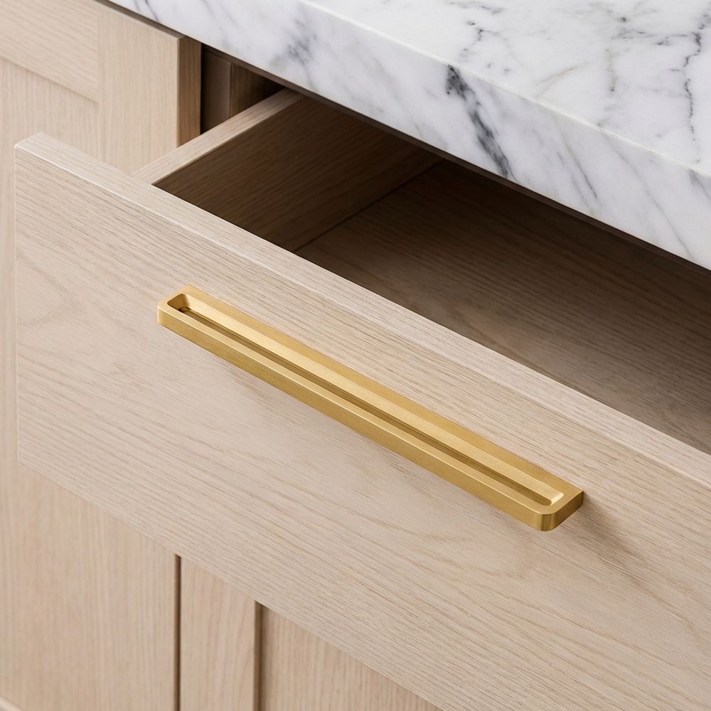 Pinch Pull - Solid Brass Mid-Century Modern Cabinet Pull