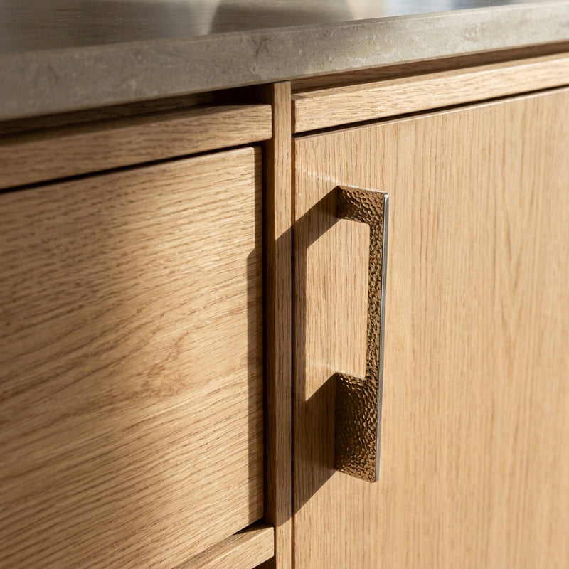 Axis Modern Cabinet Pull - Hammered Polished Nickel
