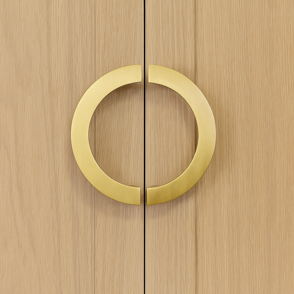 Semicircle Brass Mid Century Modern Cabinet Pull (2 Pulls)