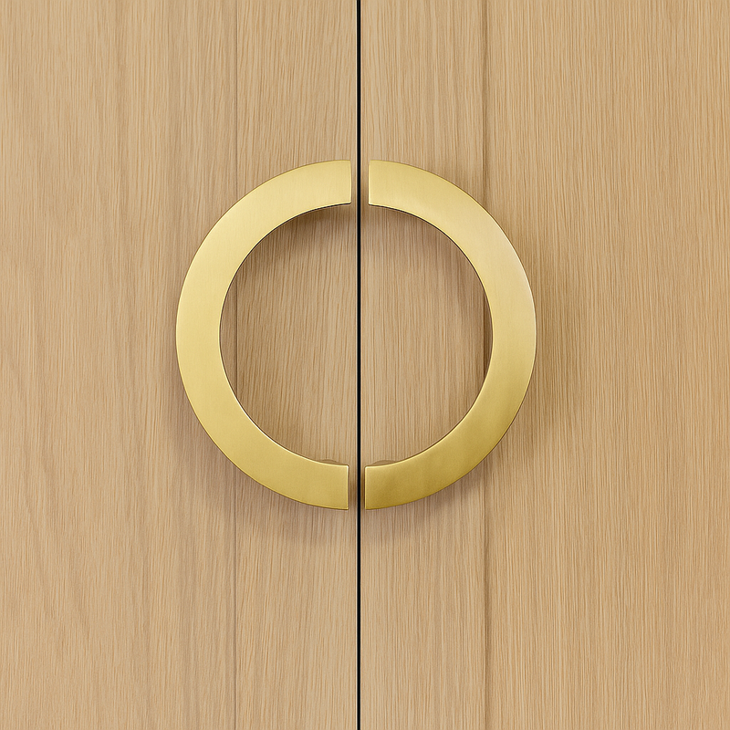 Semicircle Brass Mid Century Modern Cabinet Pull (2 Pulls)
