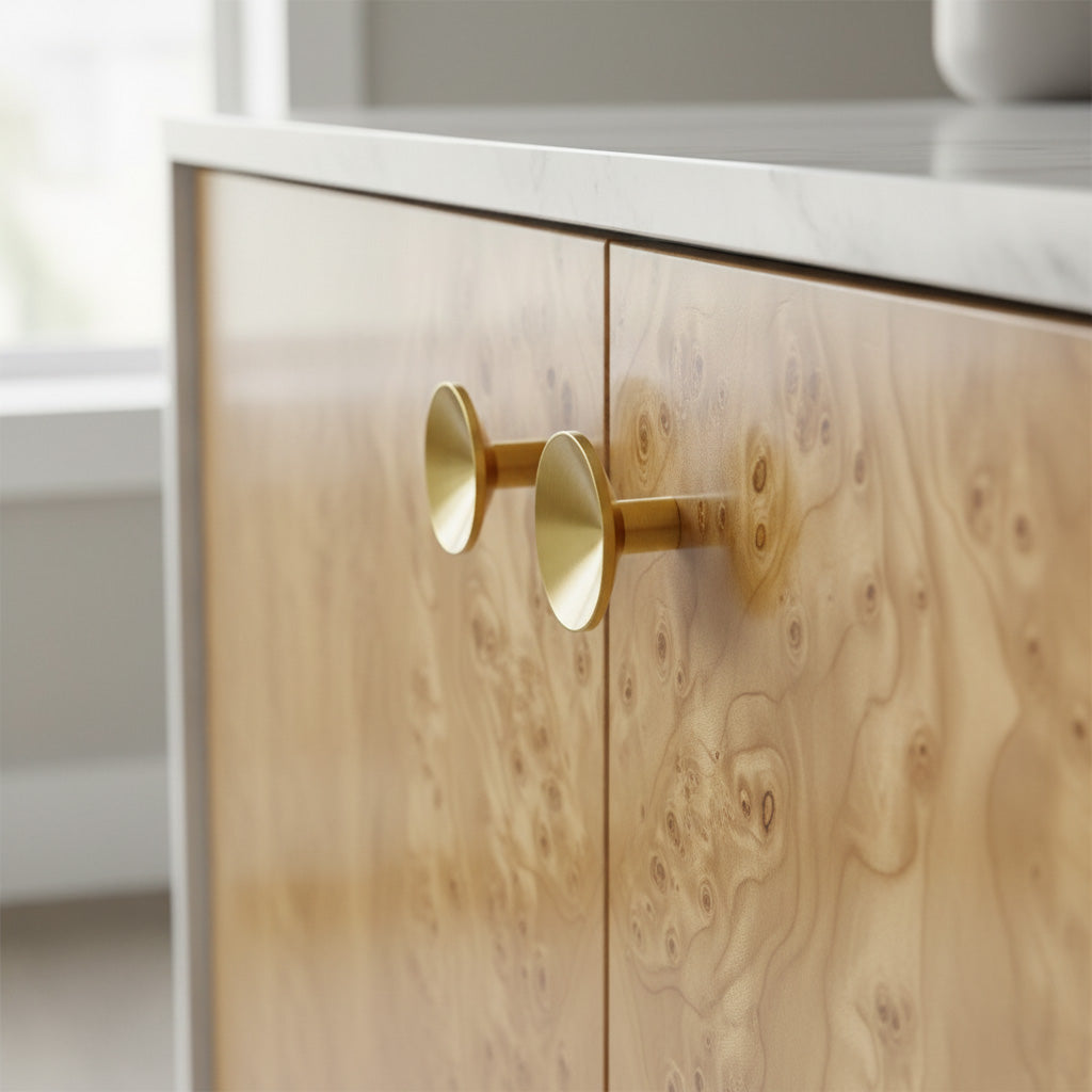 Dish Brass Mid-Century Modern Cabinet Knob