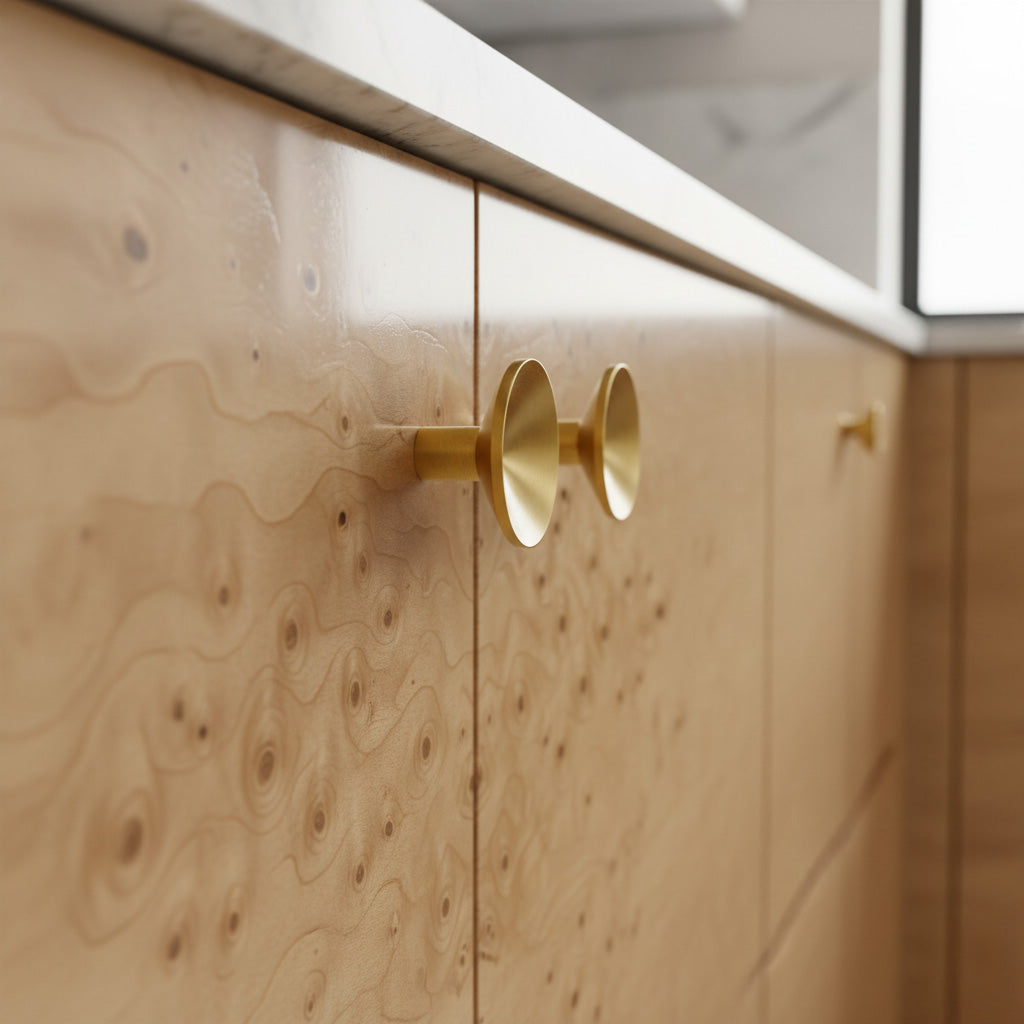 Dish Brass Mid-Century Modern Cabinet Knob