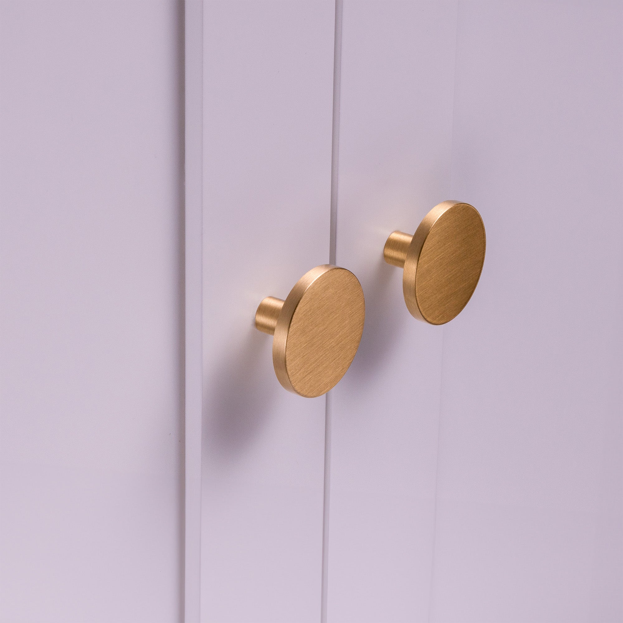 Hampton Brass Round Modern Cabinet & Drawer Knob 1.4 in