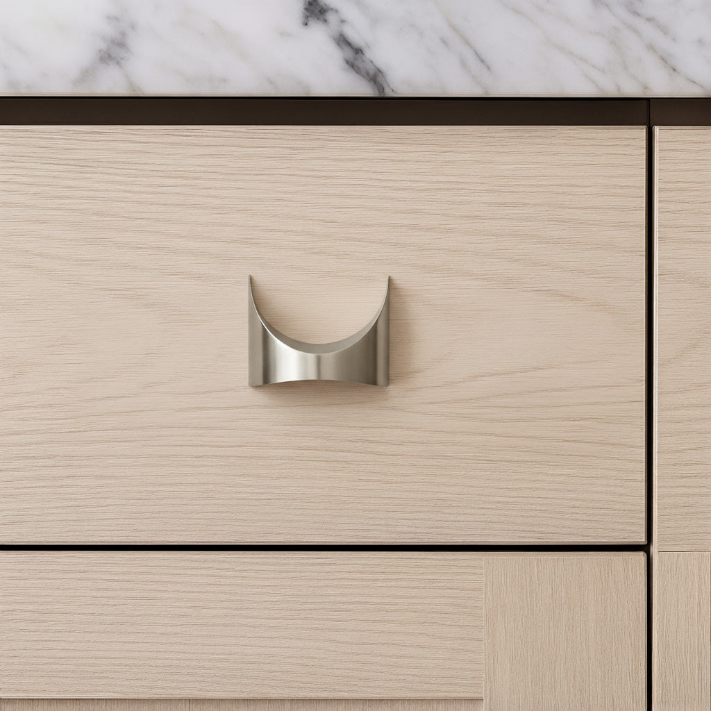 Brass Brasilia Style Mid Century Modern Drawer and Cabinet Pull