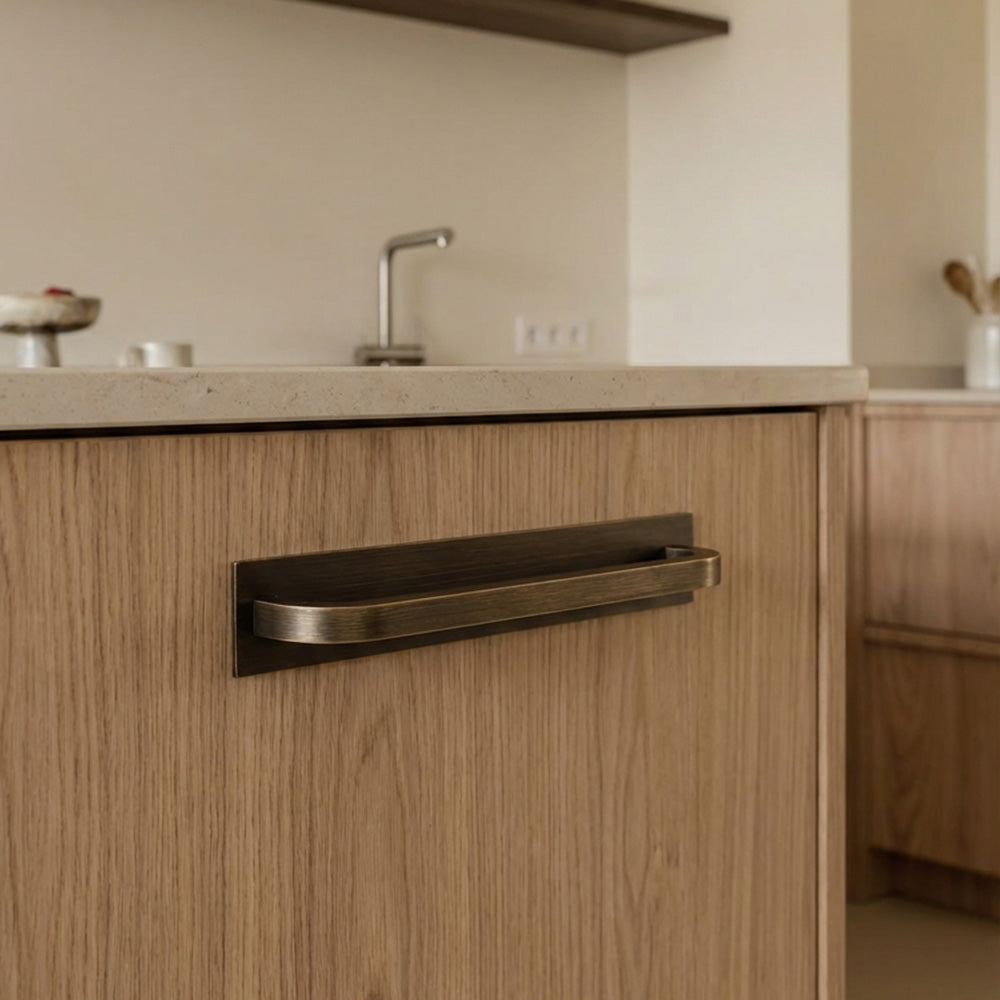 Oxford Bronze Brass Cabinet Pull with Backplate