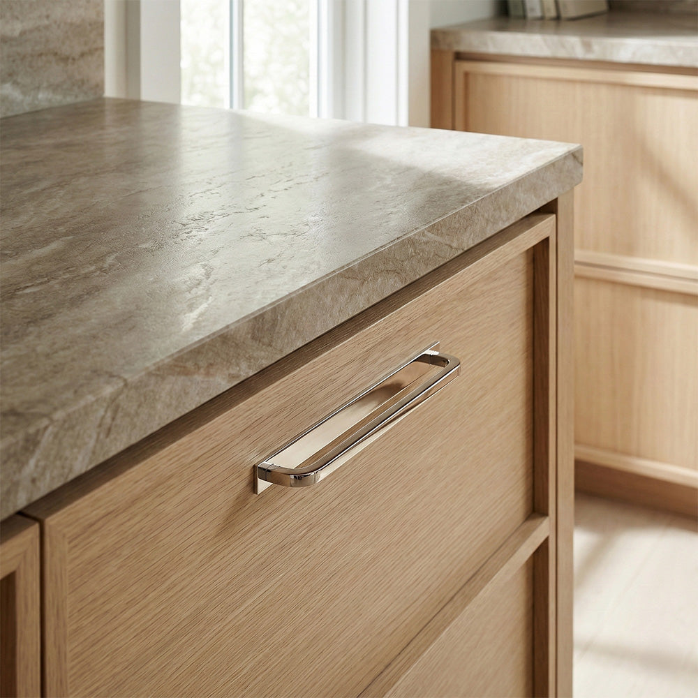 Oxford Polished Nickel Pull with Backplate - Modern