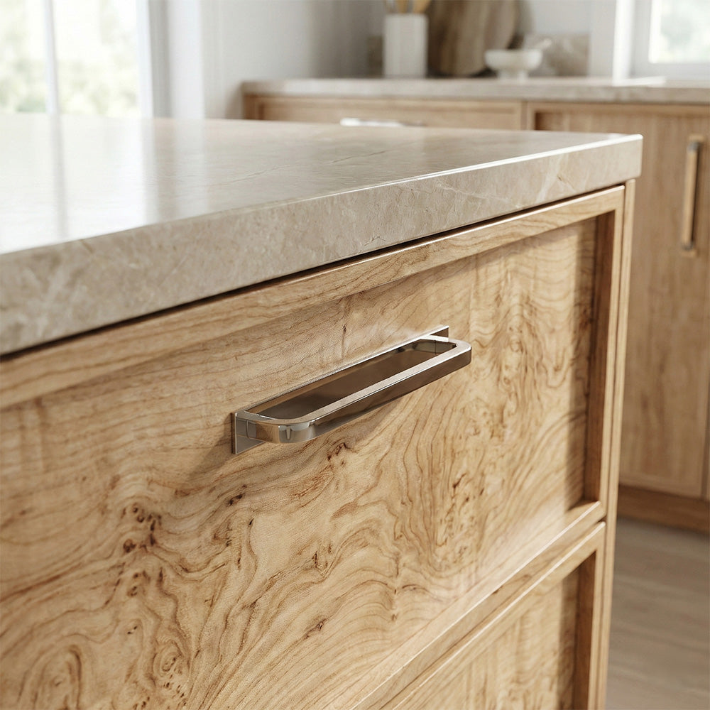 Oxford Polished Nickel Pull with Backplate - Modern