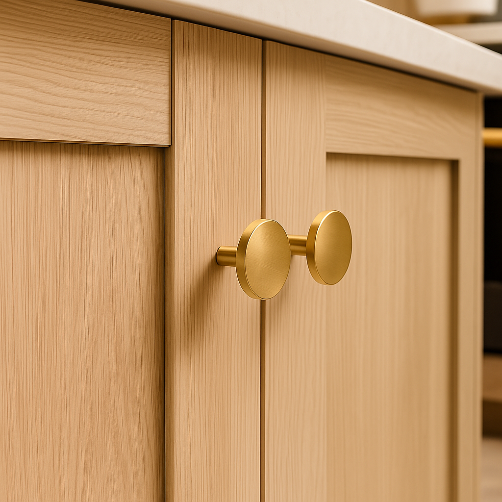 Hampton Brass Round Modern Cabinet & Drawer Knob 1.4 in