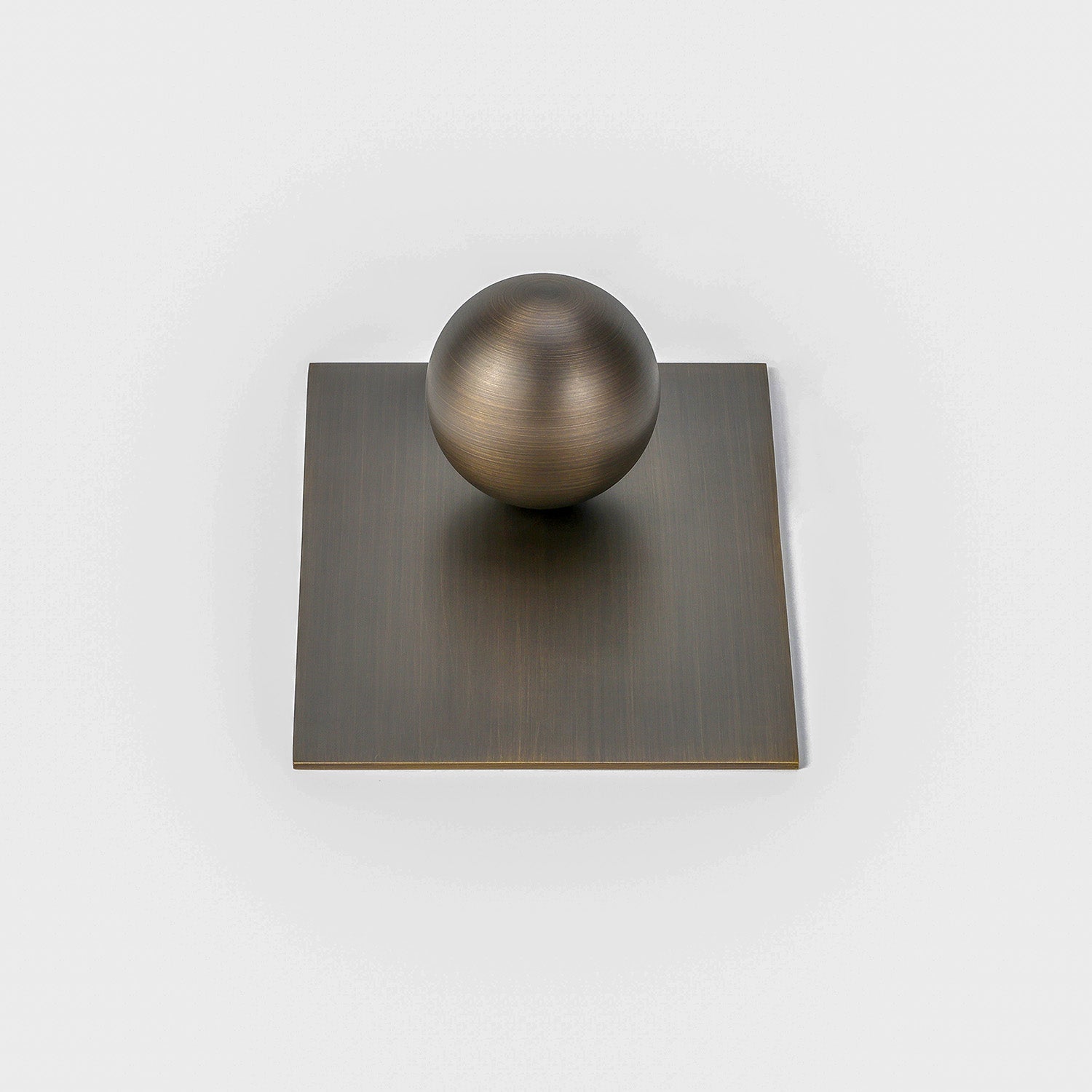 Estate Modern Bronze Brass Cabinet Ball With Backplate (2 Sets)