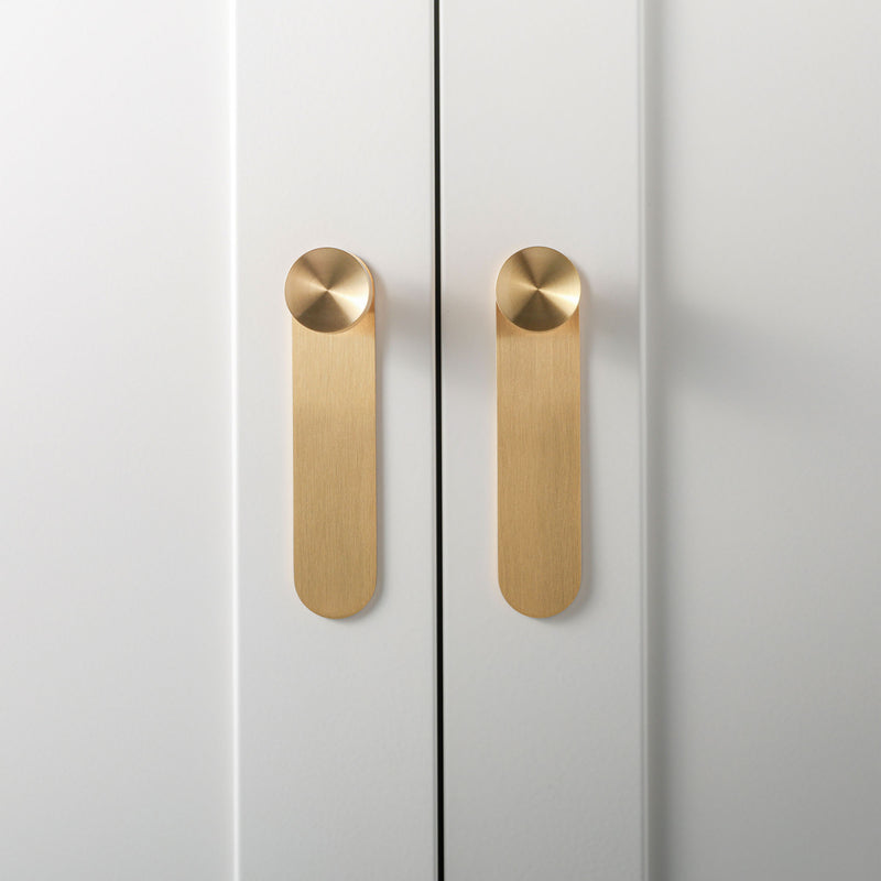 Mid-Century Brass Concave Knob with Large Backplate