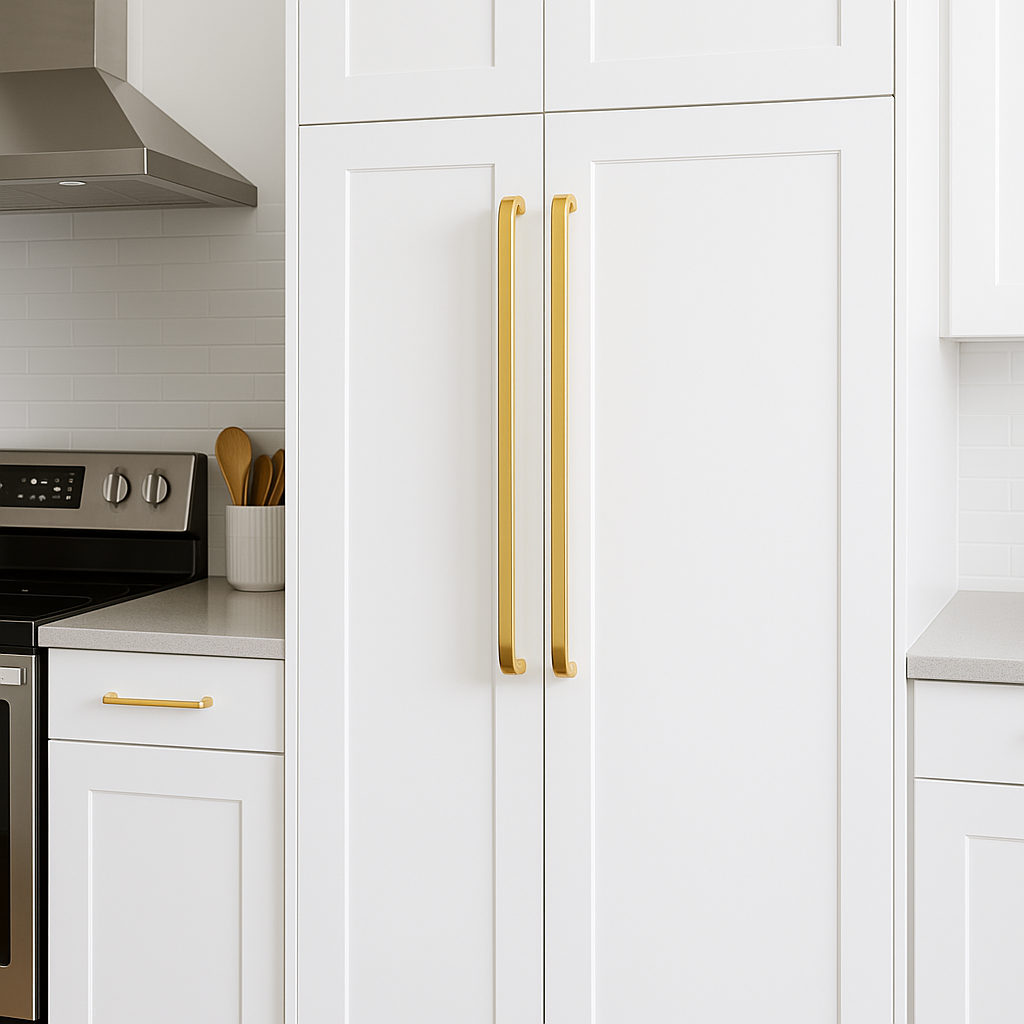 25 Inch Brass Appliance Pull - Mid Century