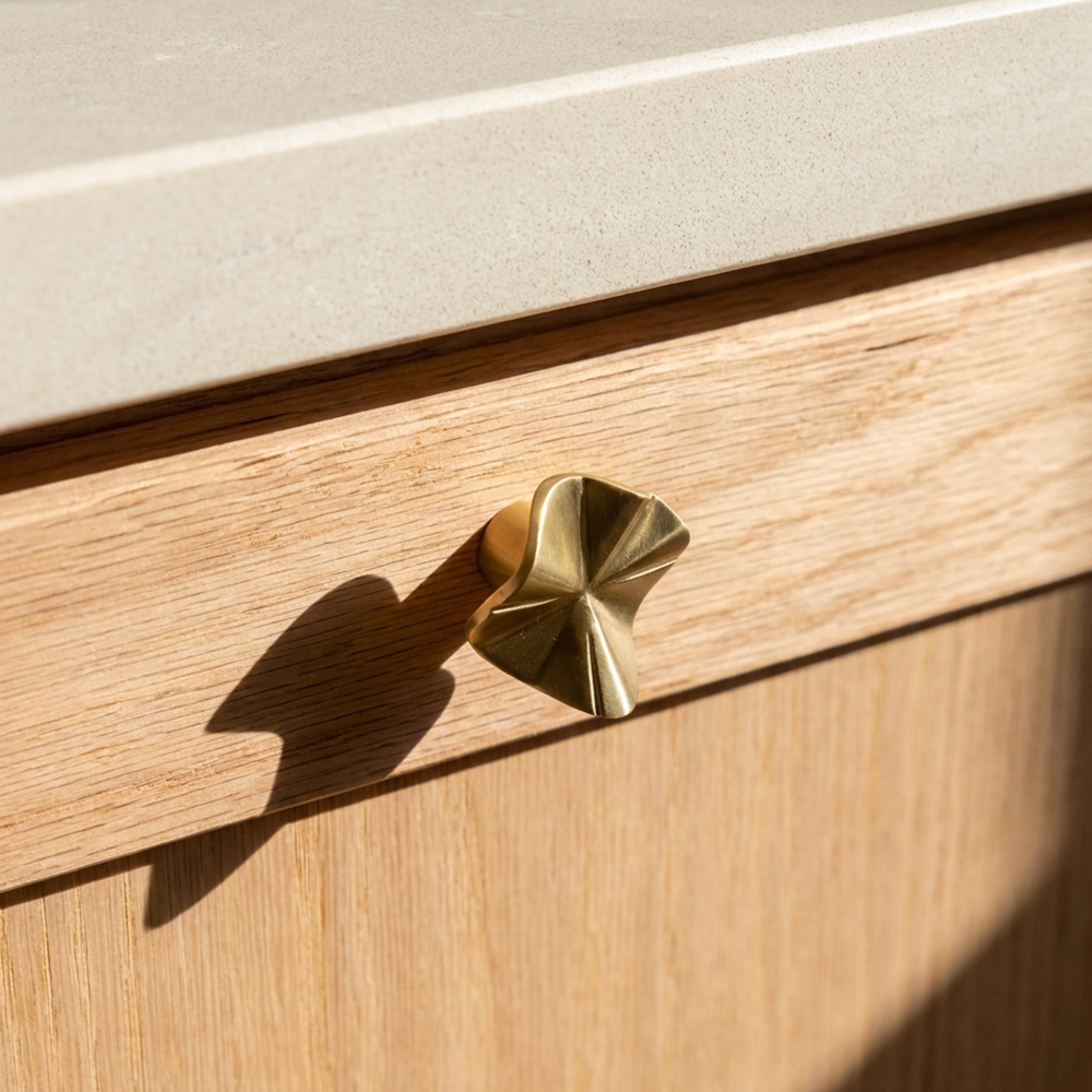 Wave Brass Cabinet Knob