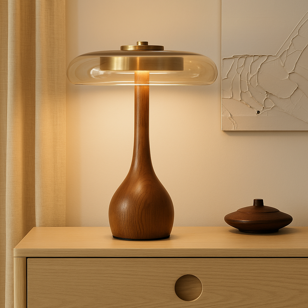 Franko Modern LED Wood Table Lamp - Dimmable