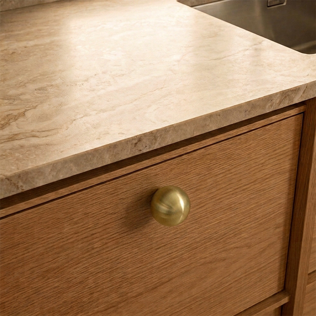 Berlin Brass Sphere Cabinet Knob 1.25" Diameter