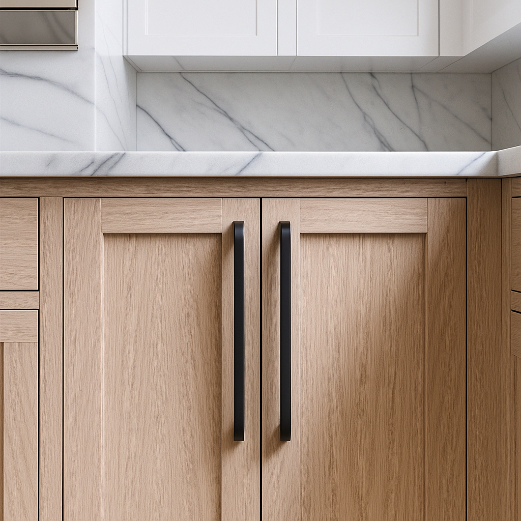 Matte Black Brass Cabinet Pulls - Mid Century Inspired