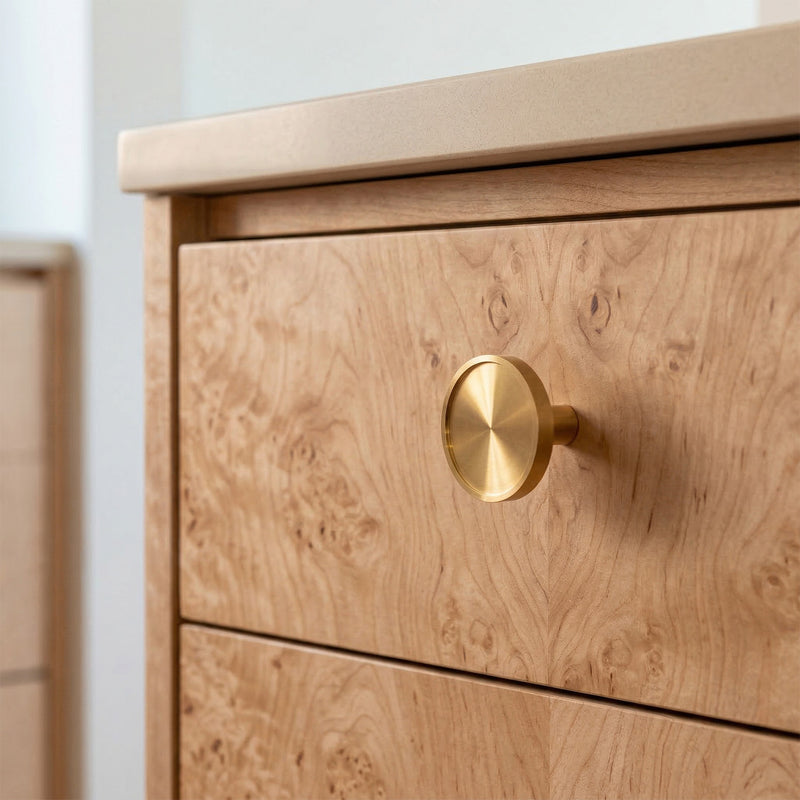 Florence Modern Solid Brass Round Kitchen Cabinet Hardware Knob