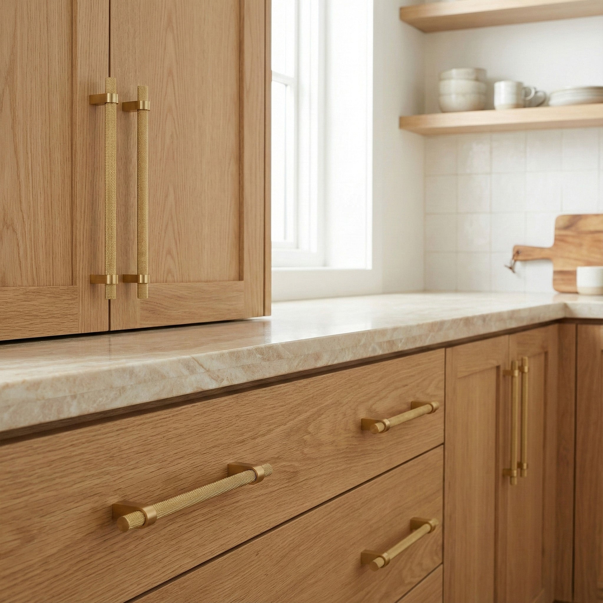 Vanderbilt Brass Knurled Cabinet Pull - Modern