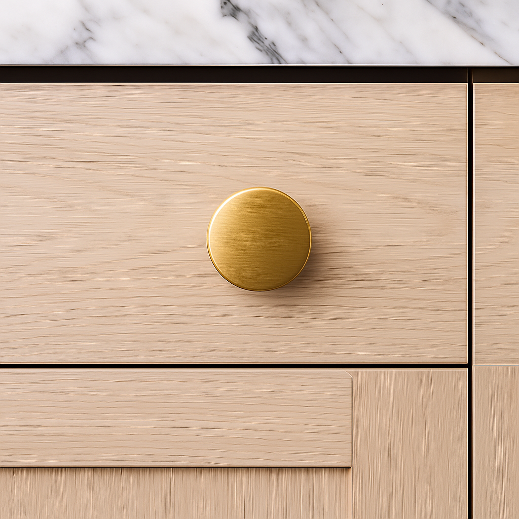 Hampton Brass Round Modern Cabinet & Drawer Knob 1.4 in