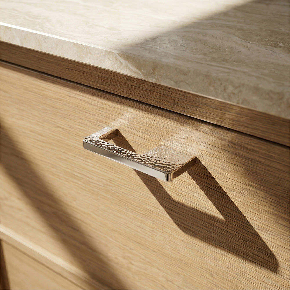Axis Modern Cabinet Pull - Hammered Polished Nickel