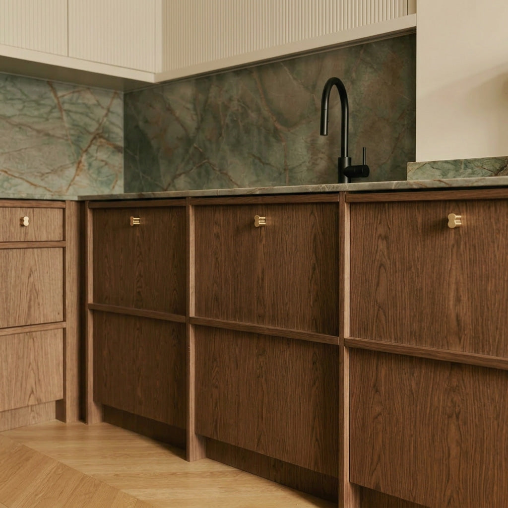 Twin Clover Modern Brass Cabinet Knob