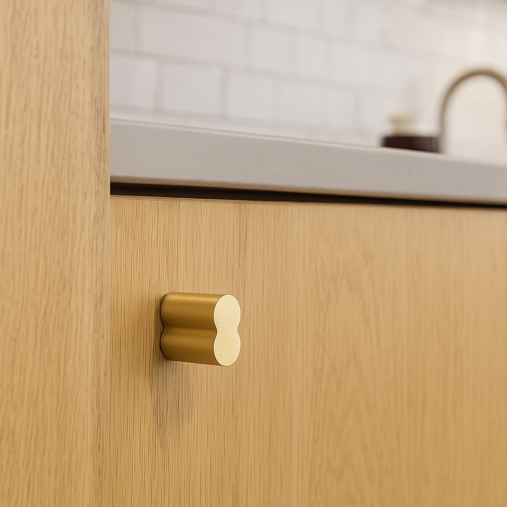 Twin Clover Modern Brass Cabinet Knob