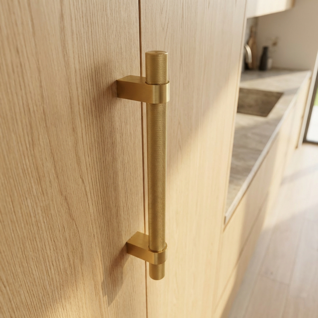 Vanderbilt Brass Appliance Pull Knurled for Integrated Panel Ready Appliances