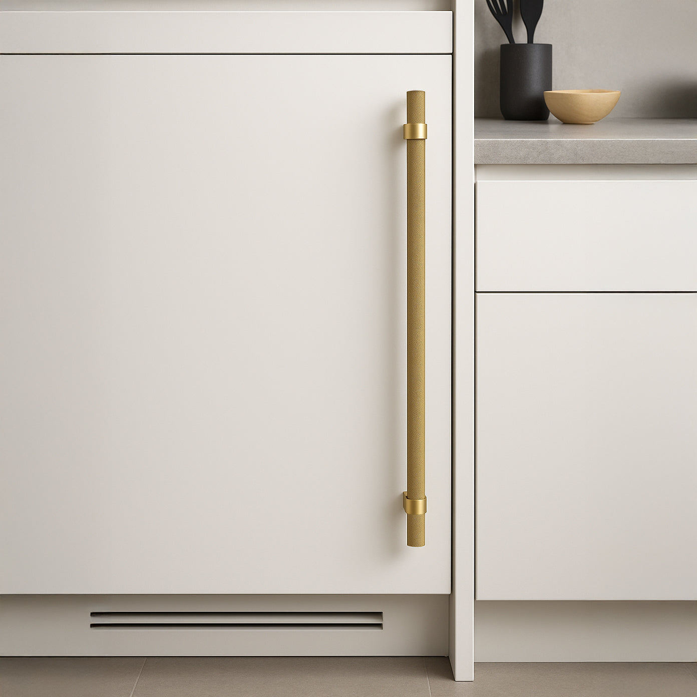 Vanderbilt Brass Appliance Pull Knurled for Integrated Panel Ready Appliances