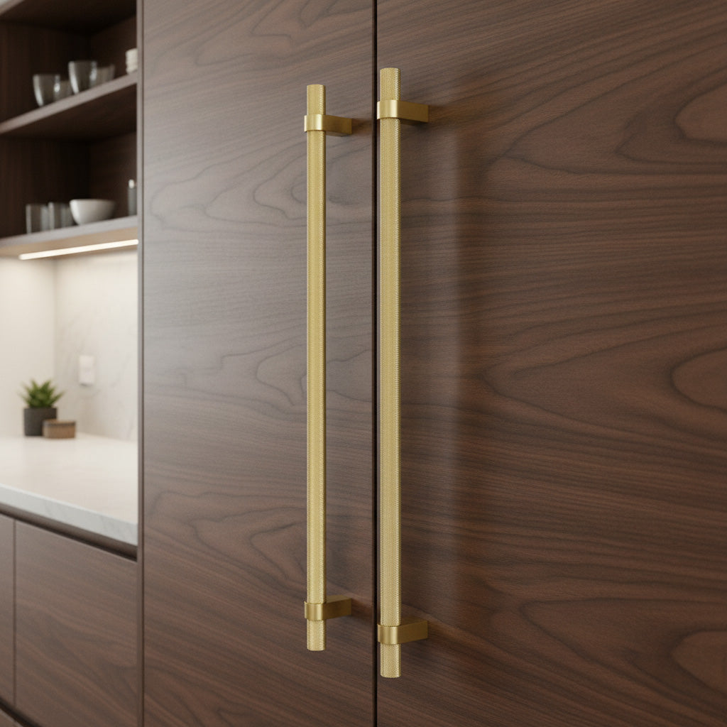 Vanderbilt Brass Appliance Pull Knurled for Integrated Panel Ready Appliances