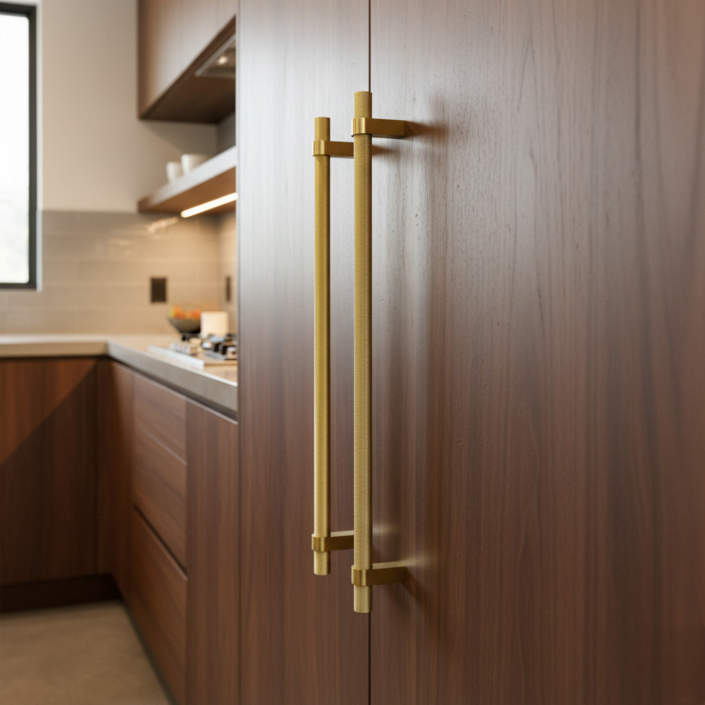 Vanderbilt Brass Appliance Pull Knurled for Integrated Panel Ready Appliances