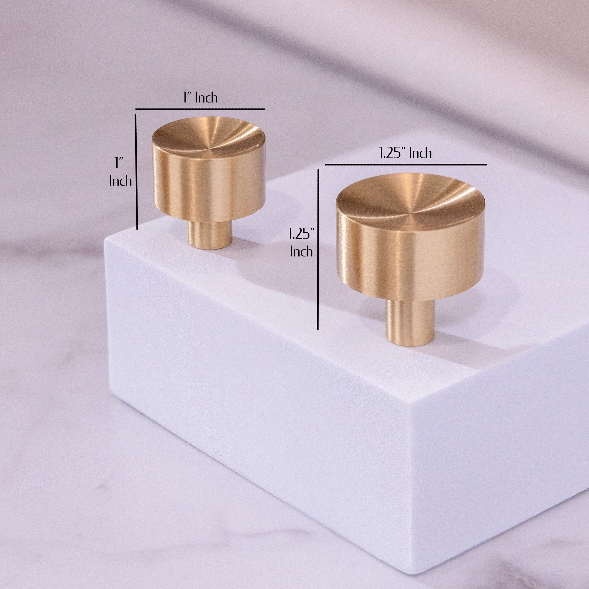 Solid Brass Concave Mid Century Modern Cabinet Knob