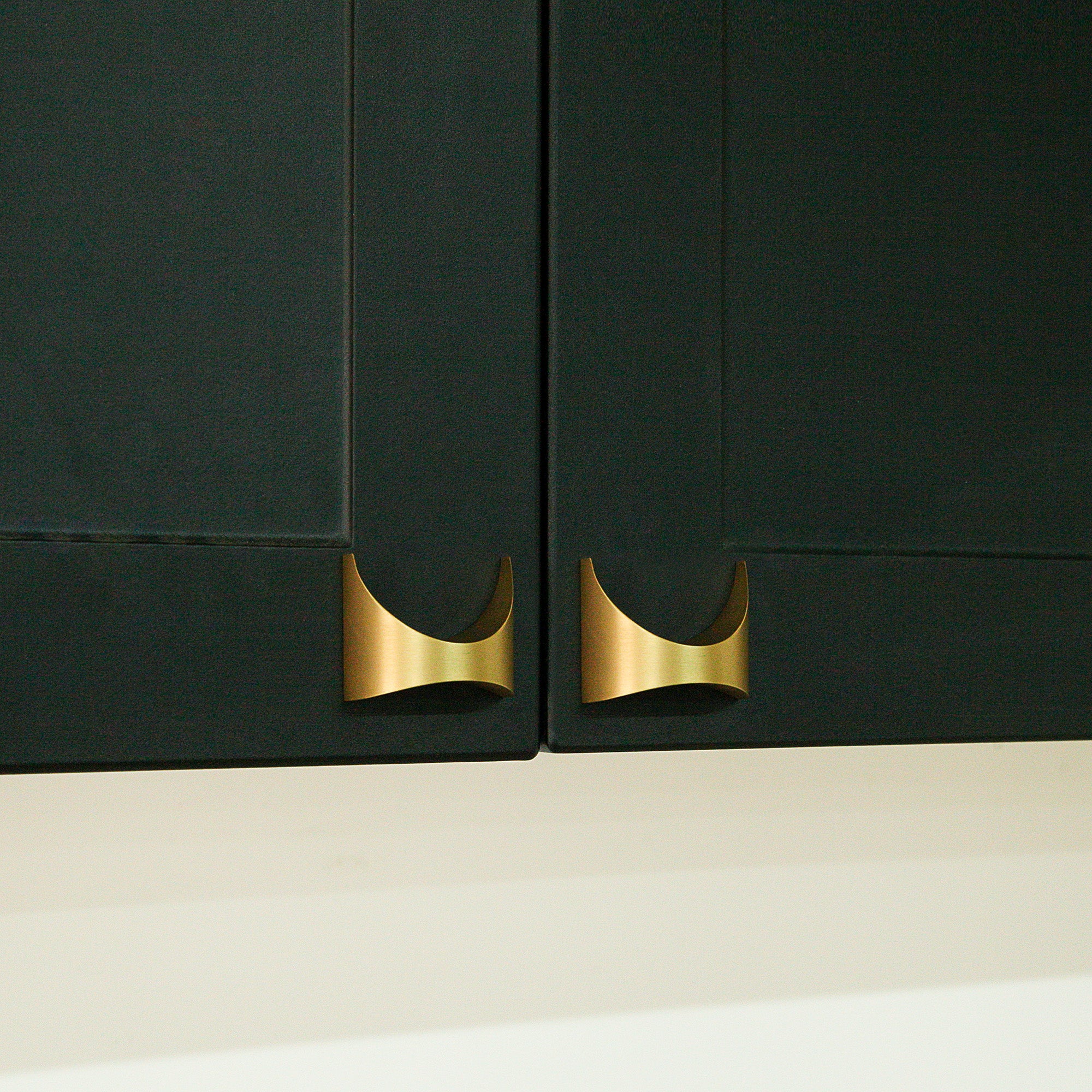 Brass Brasilia Style Mid Century Modern Drawer and Cabinet Pull