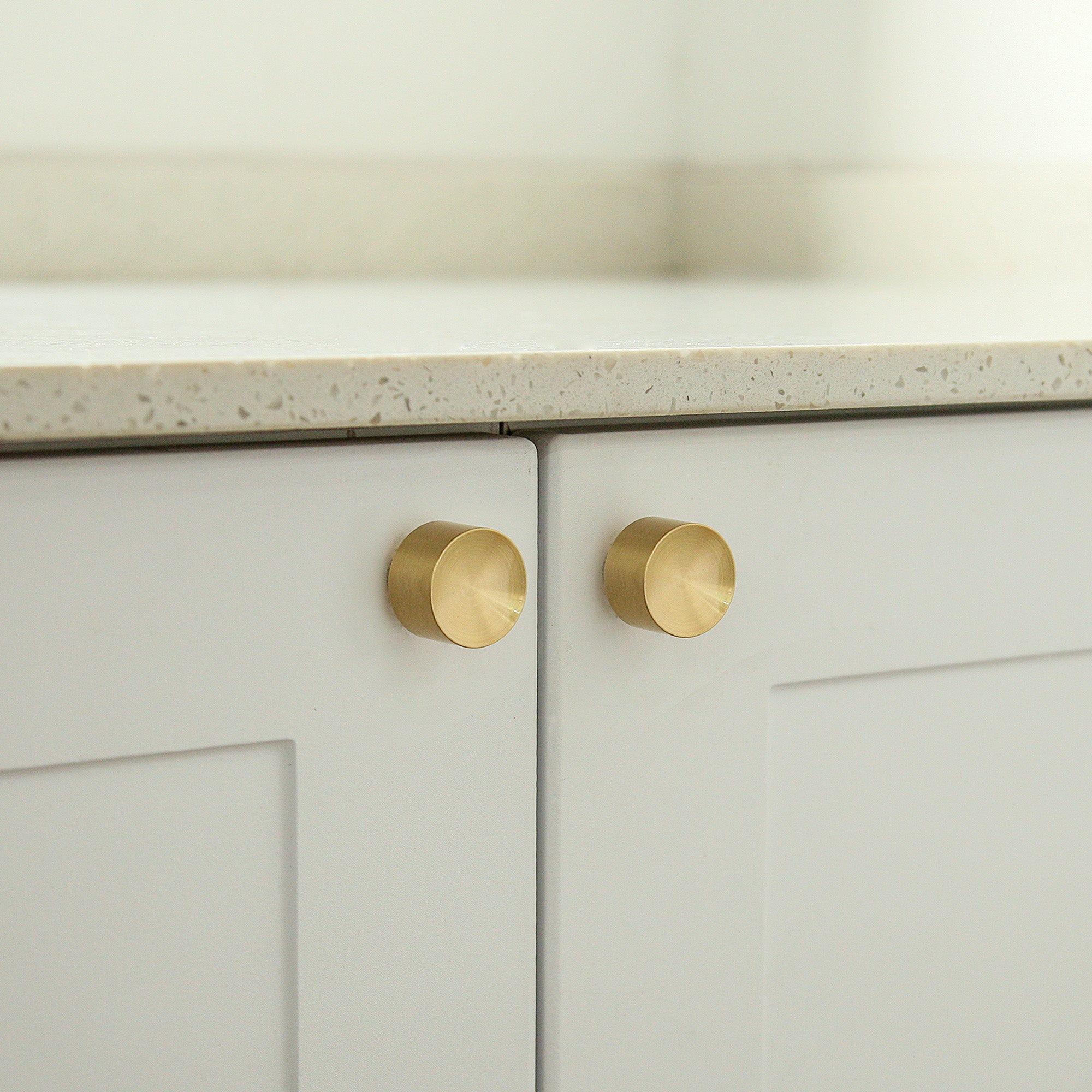 Solid Brass Concave Mid Century Modern Cabinet Knob